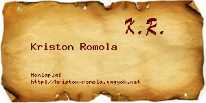Kriston Romola névjegykártya